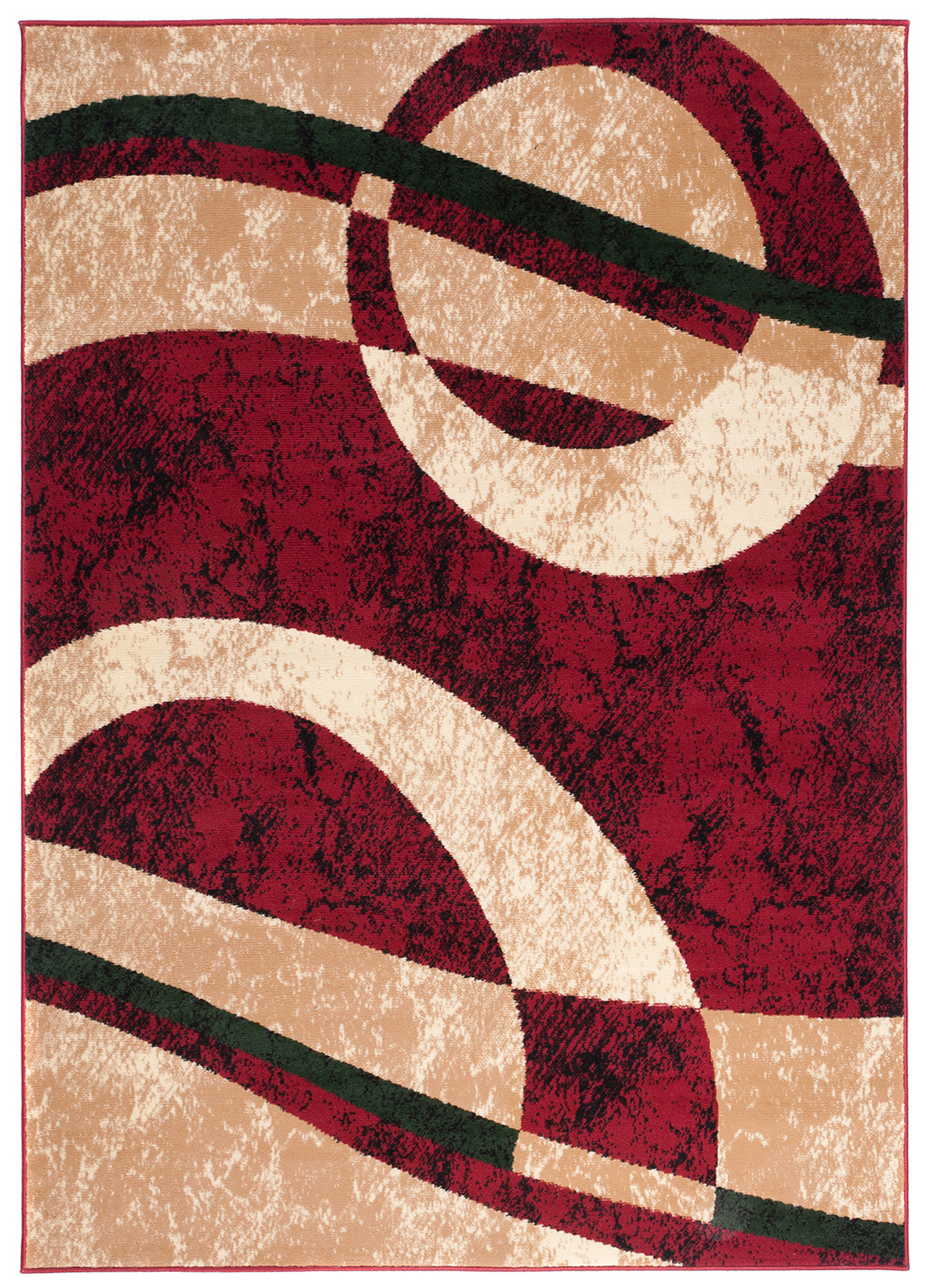 Teppich Dream Rot Creme Grün Kreise