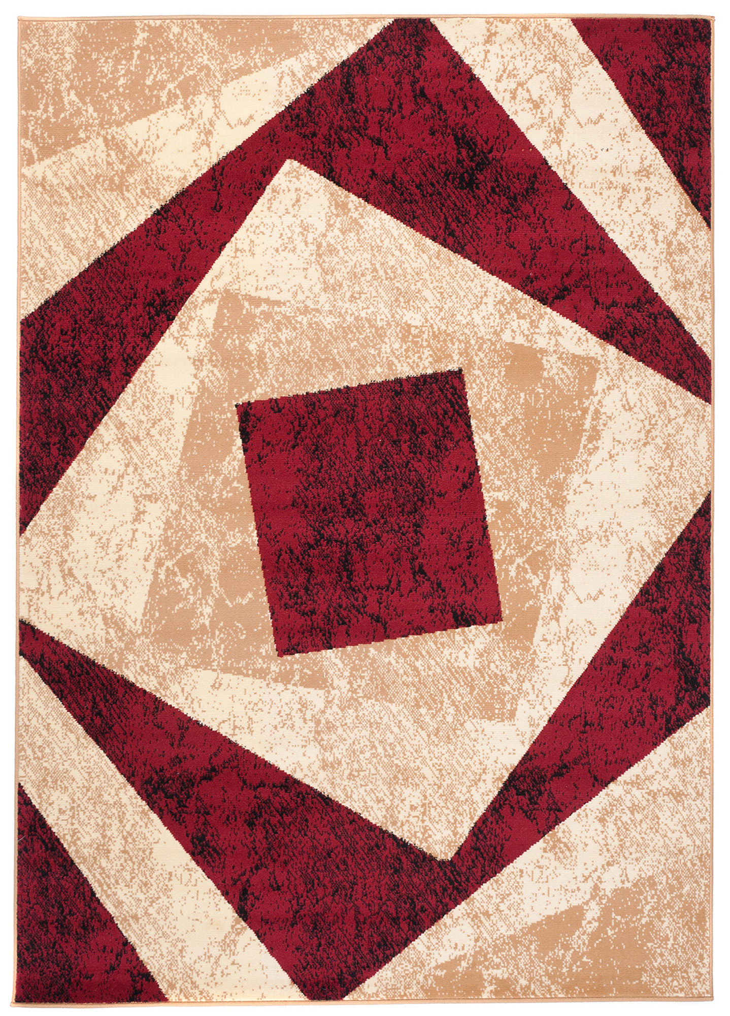 Teppich Dream Geometrisch Creme Rot Quadrate