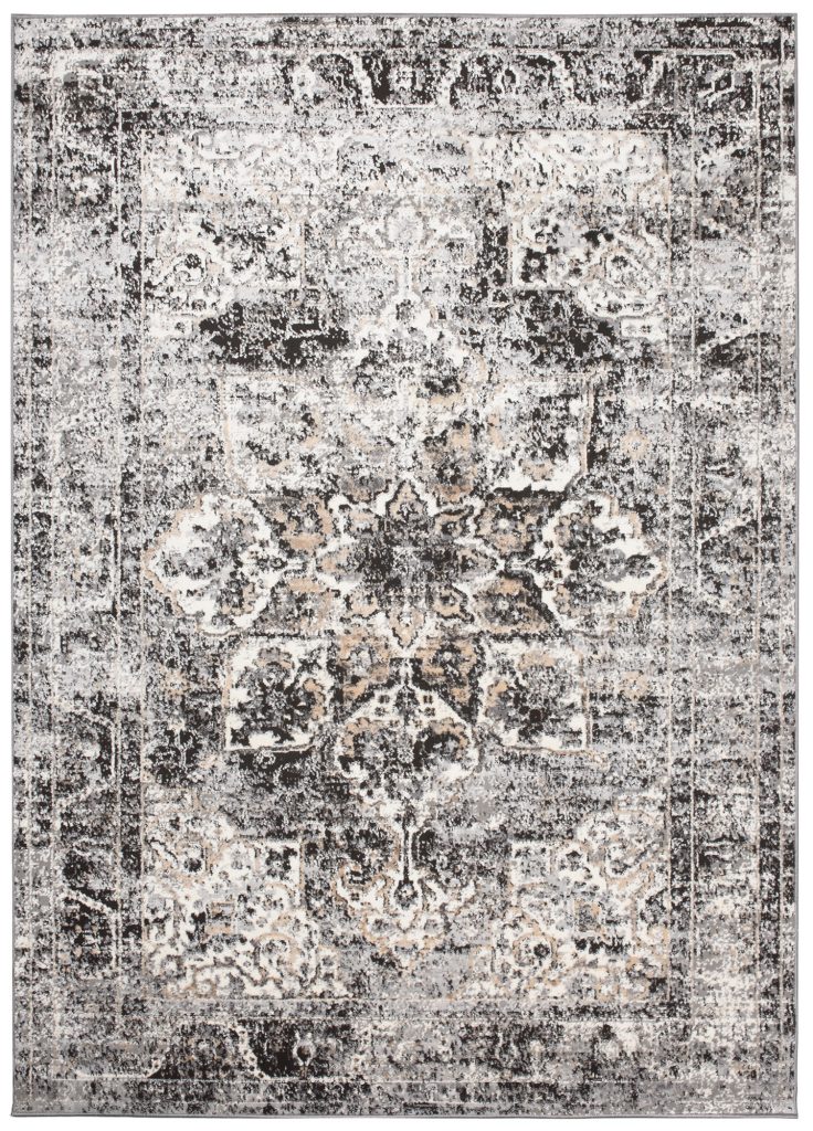 Teppich Valley Dunkelgrau Vintage Rosette