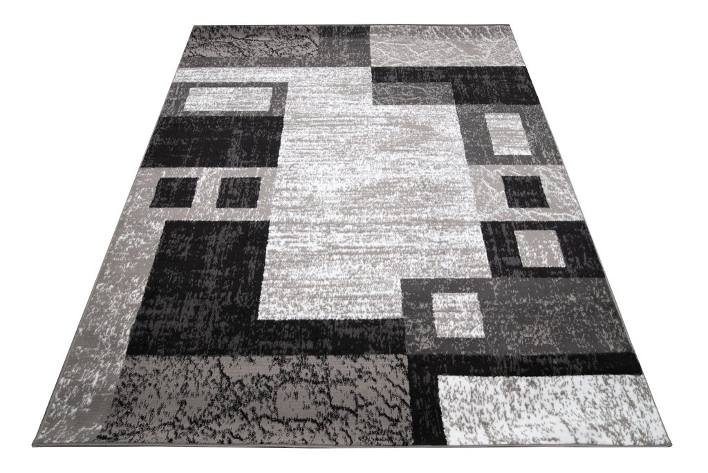 Teppich Dream Geometrisch Grau Schwarz Rechtecke