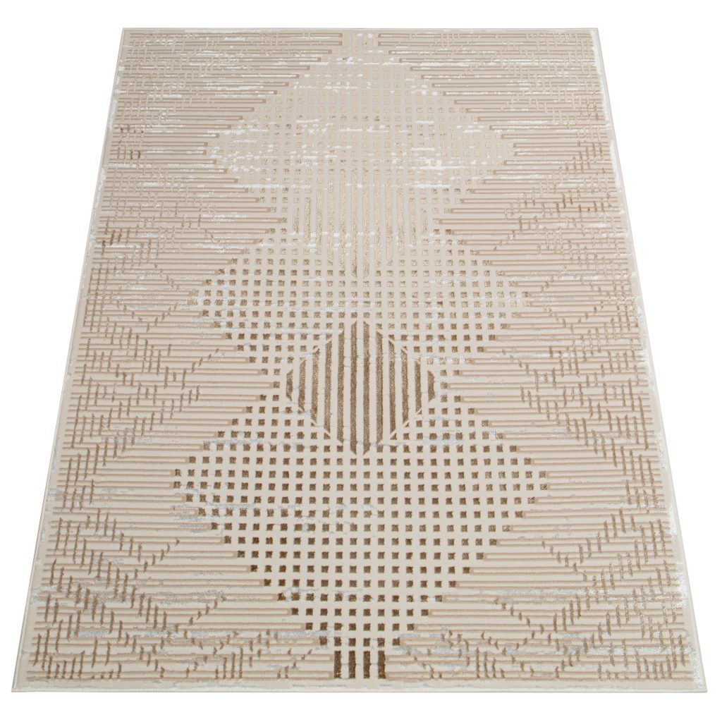 Teppich Crystal Brown Beige Vintage Viereck 3D Effekt