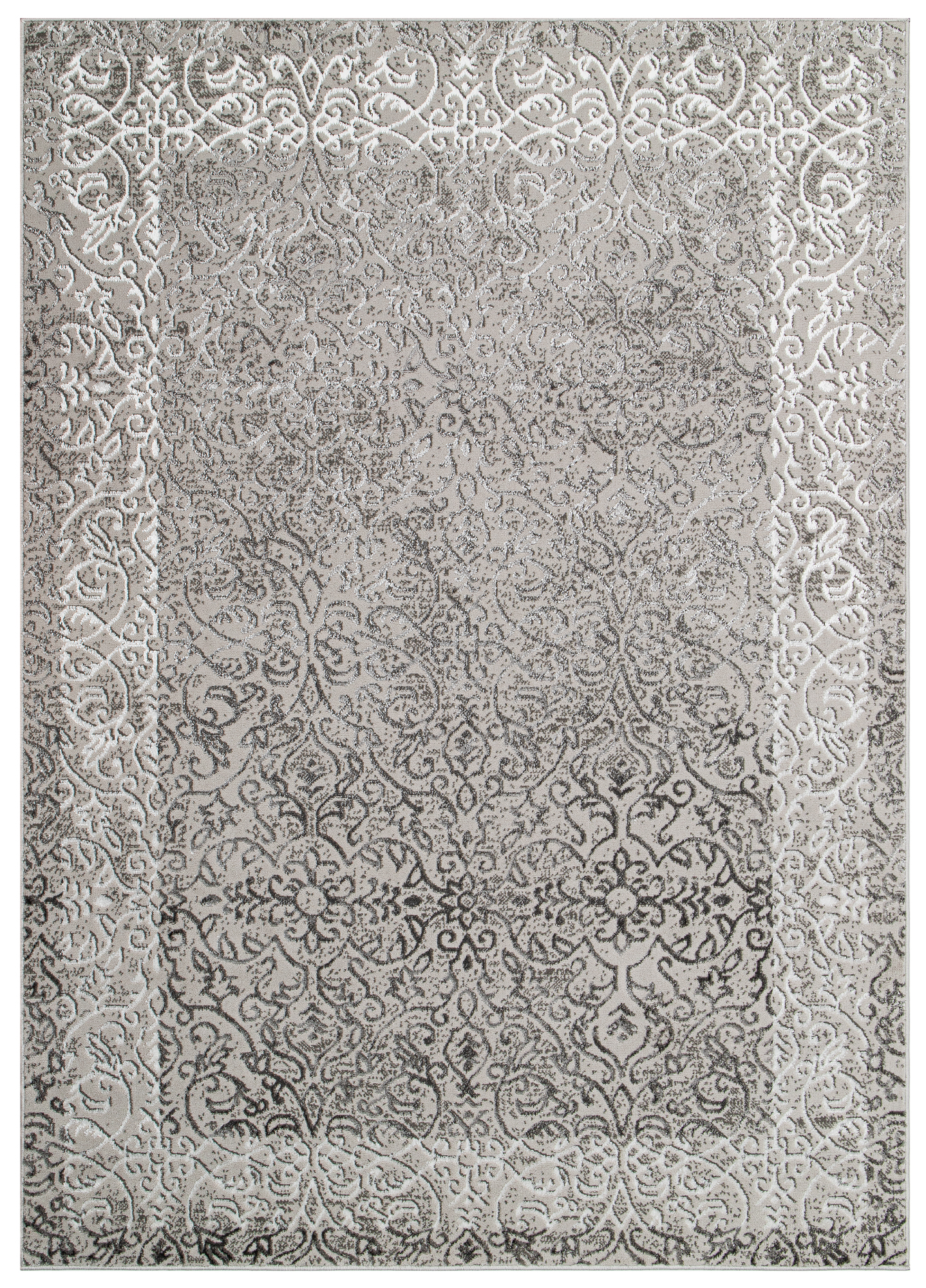 Teppich Ares Hellgrau Ornamente Vintage