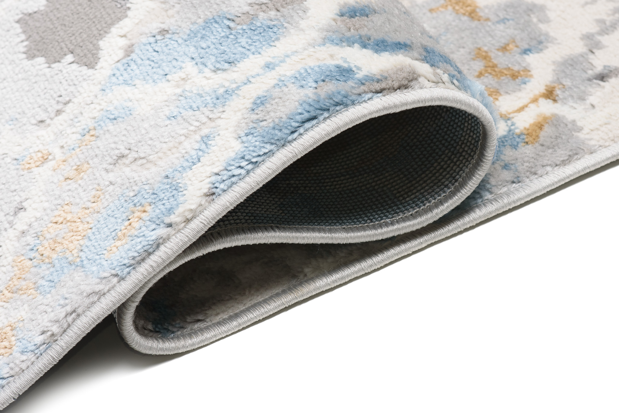 Teppich Valley Grau Blau Vintage Gitter