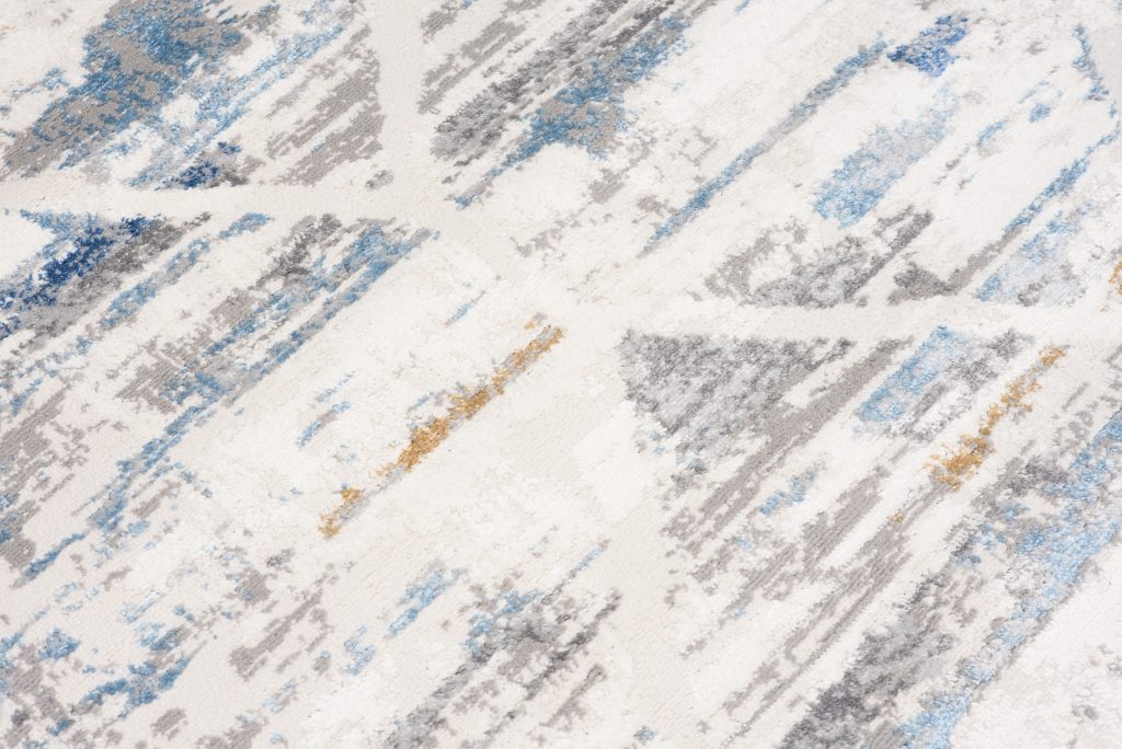 Teppich Valley Grau Blau Geometrisch Verwischung