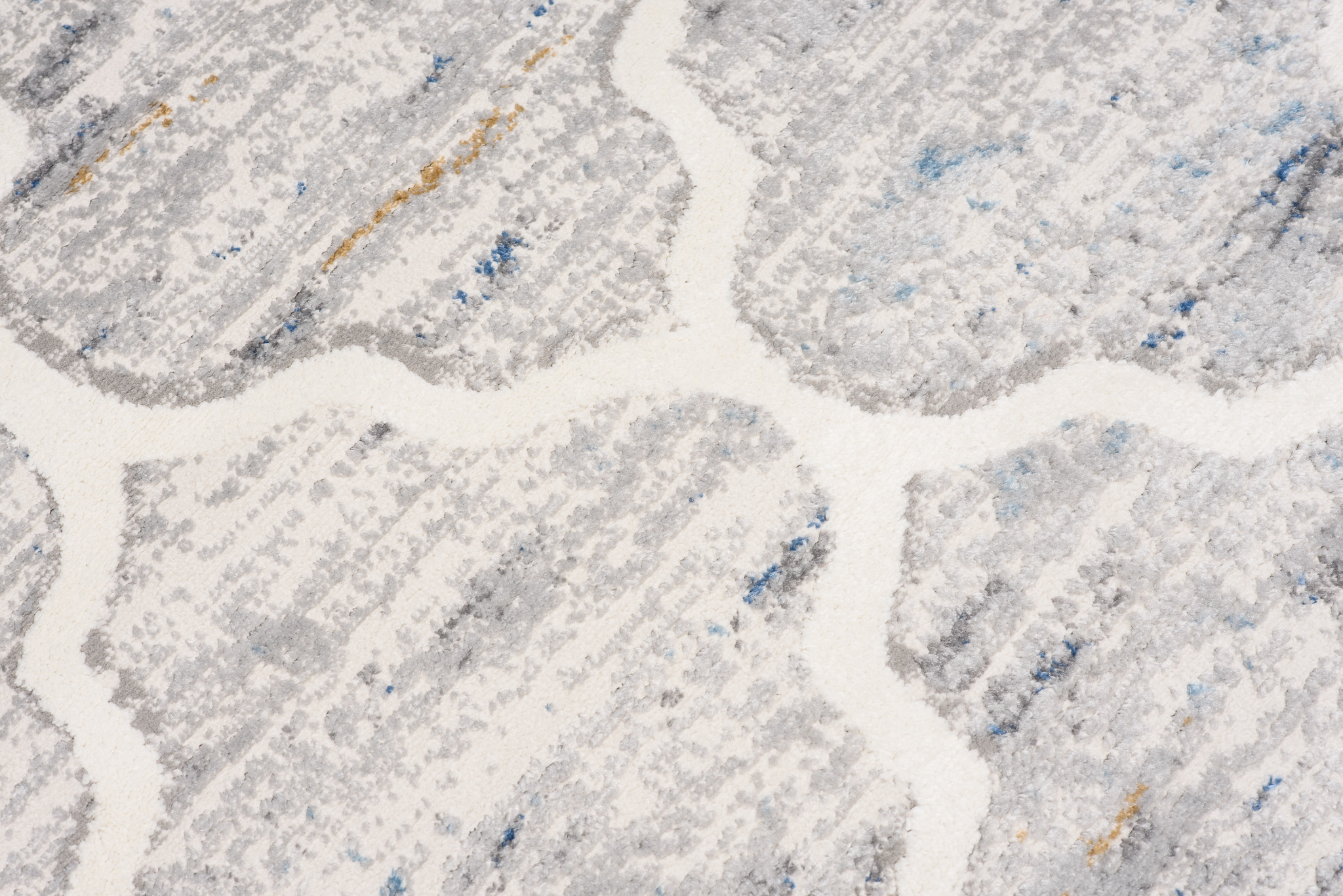 Teppich Valley Grau Blau Marokkanisch Gitter