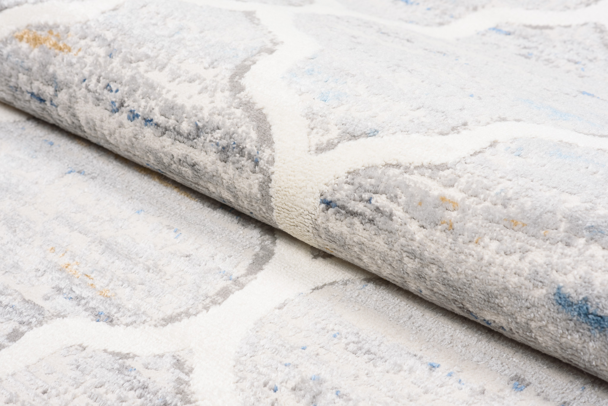 Teppich Valley Grau Blau Marokkanisch Gitter