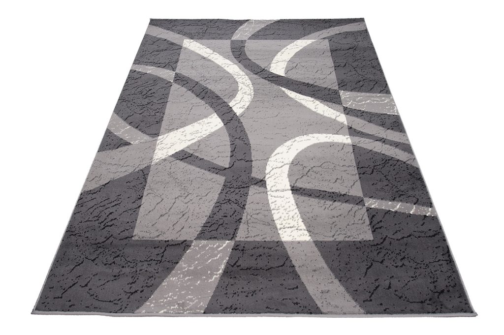 Teppich Dream Grau Weiß Rahmen Kreise