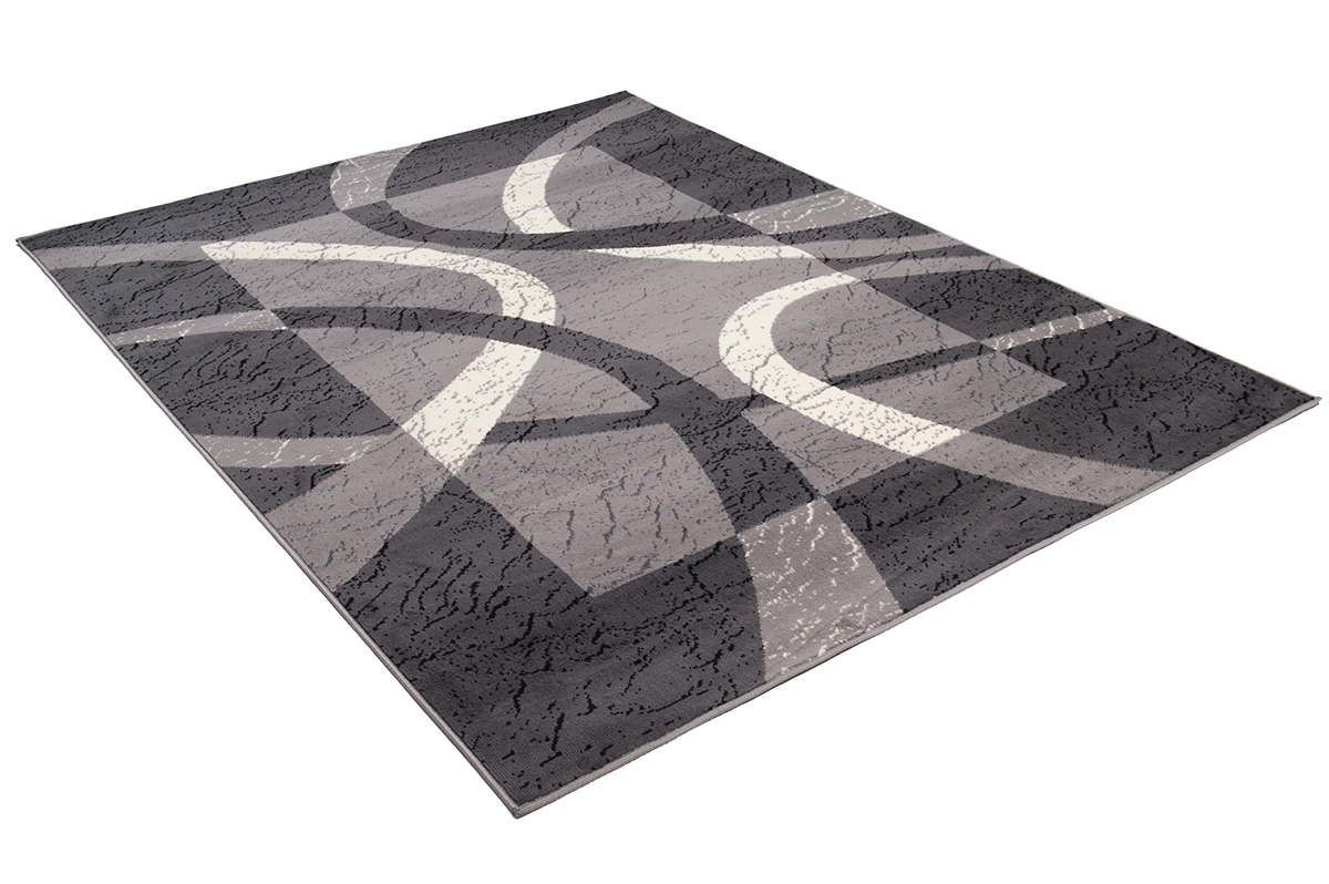 Teppich Dream Grau Weiß Rahmen Kreise