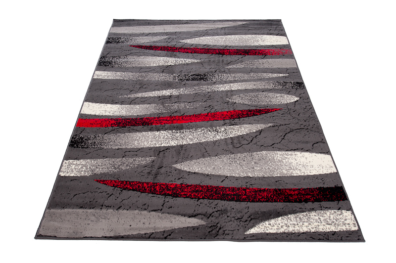 Teppich Dream Modern Grau Rot Linien