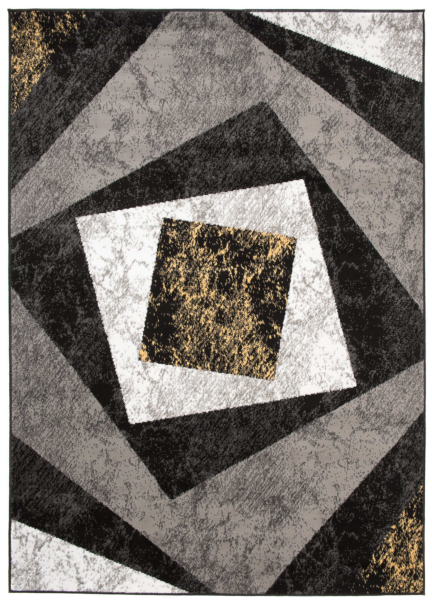 Teppich Dream Geometrisch Grau Gelb Quadrate