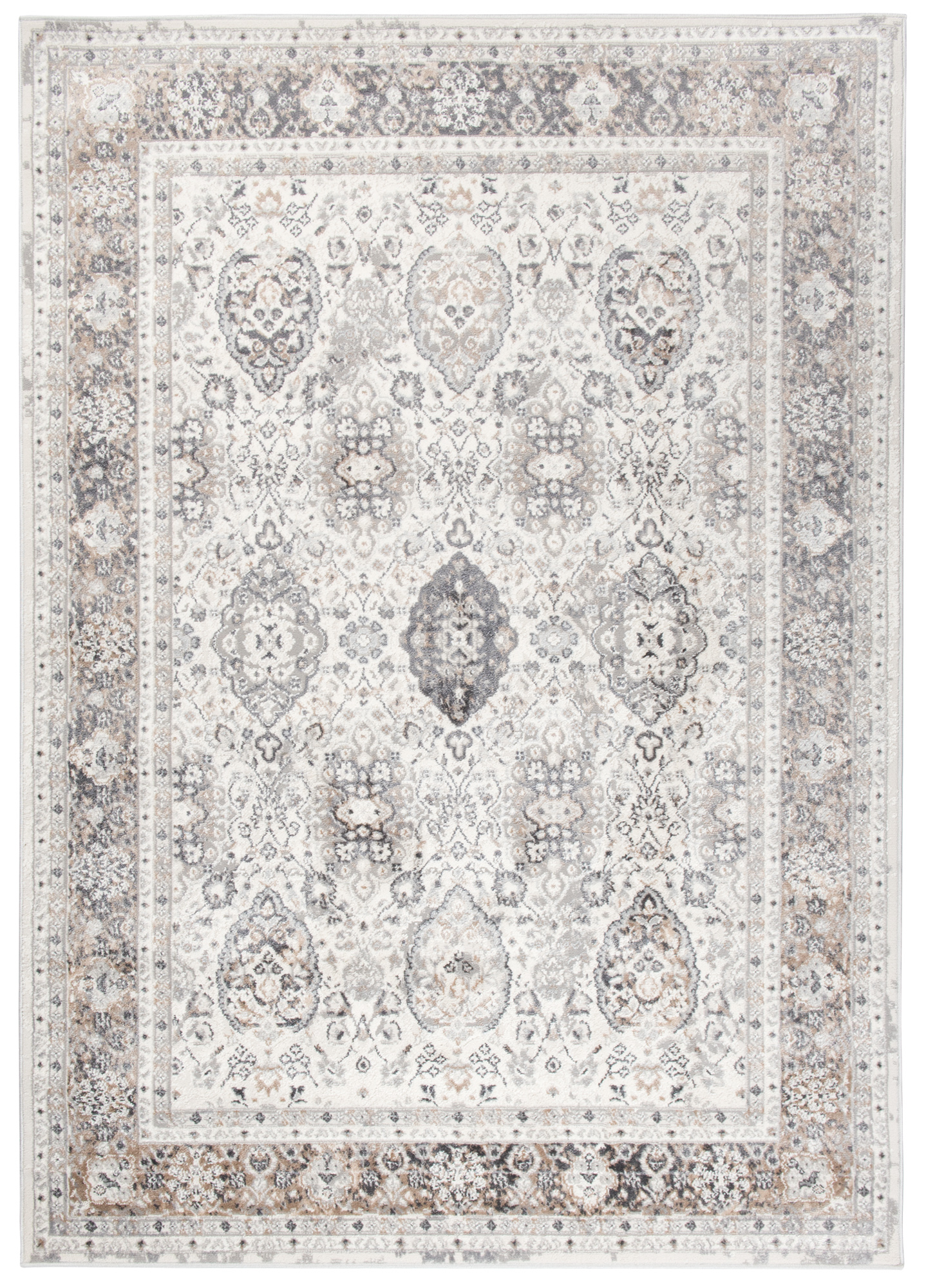 Teppich Valley Grau Kupferfarbe Ornamente Vintage