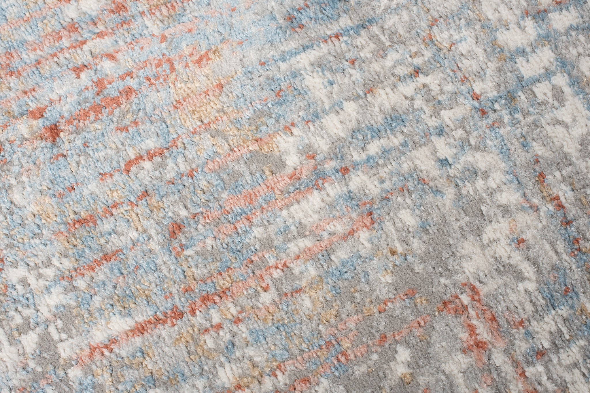 Teppich Valley Grau Lachsfarbe Abstrakt Linien