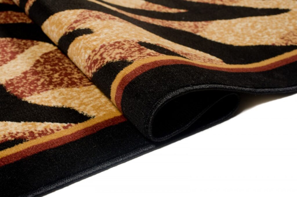 Teppich Atlas Schwarz Beige Tier Print Tiger