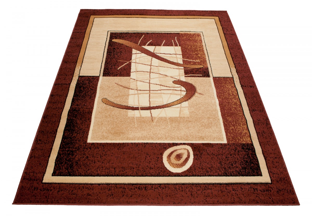 Teppich Atlas Braun Beige Abstrakt Rahmen