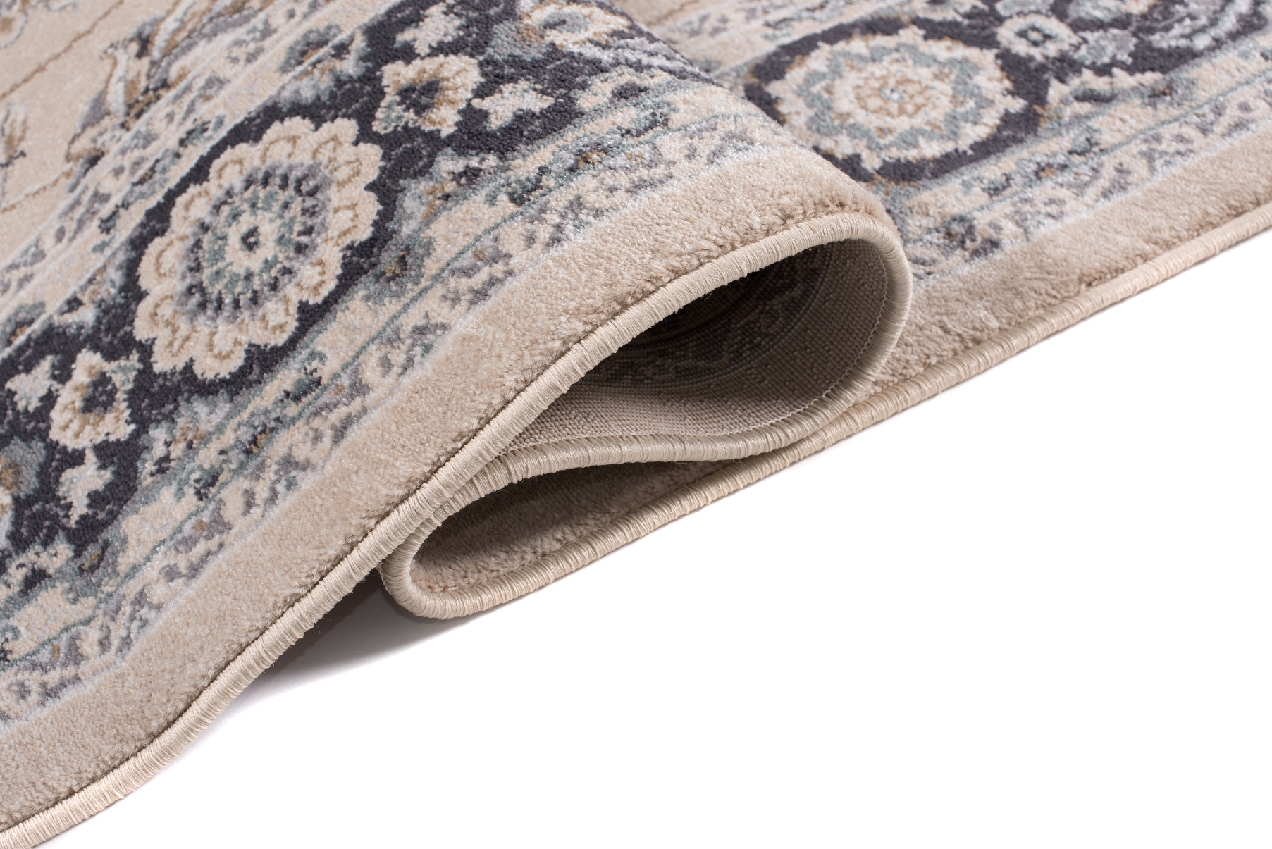 Teppich Colorado Traditioneller Beige Schwarz Floral