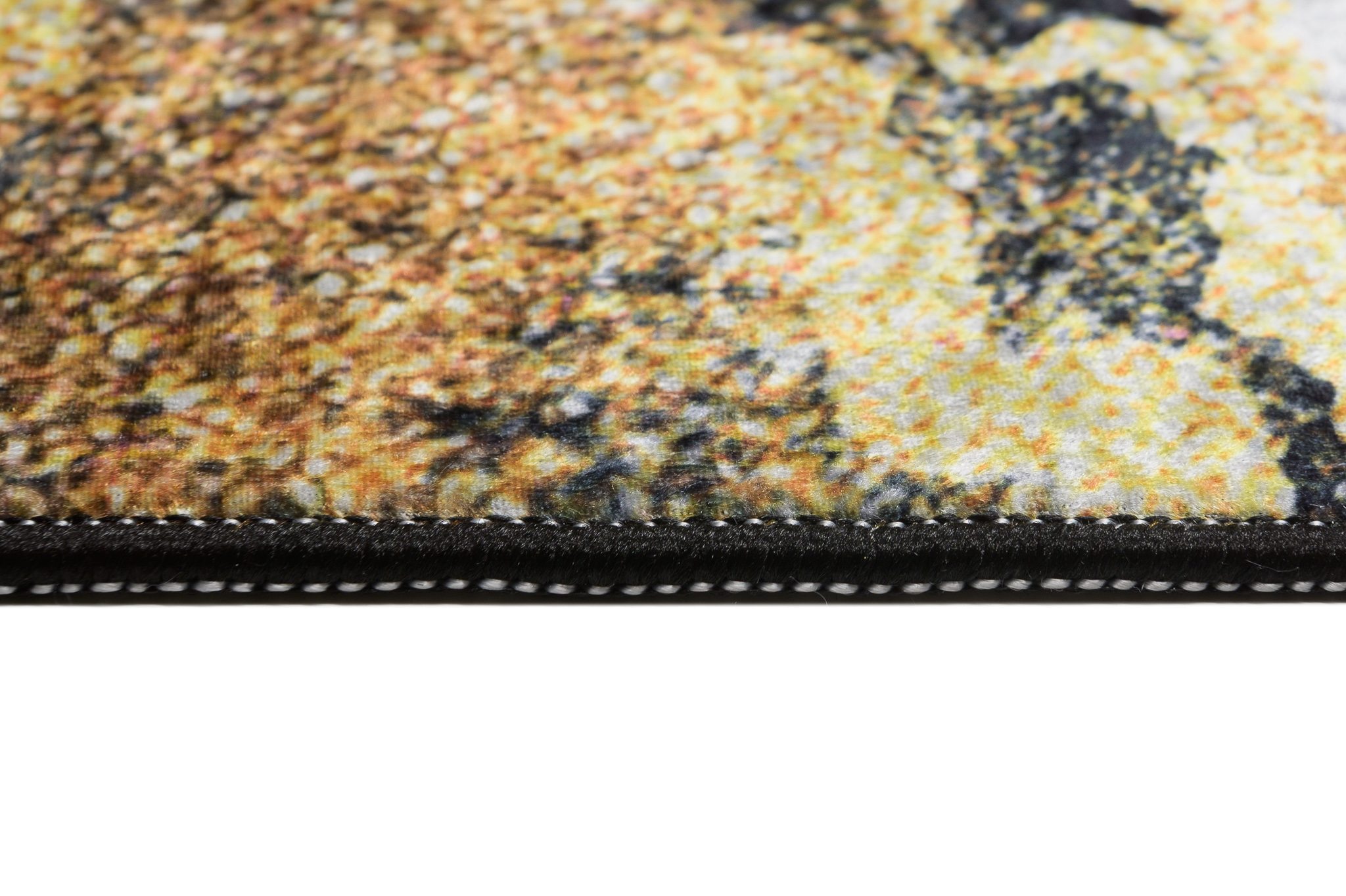 Teppich Toscana Fransen Grau Golden Abstrakt