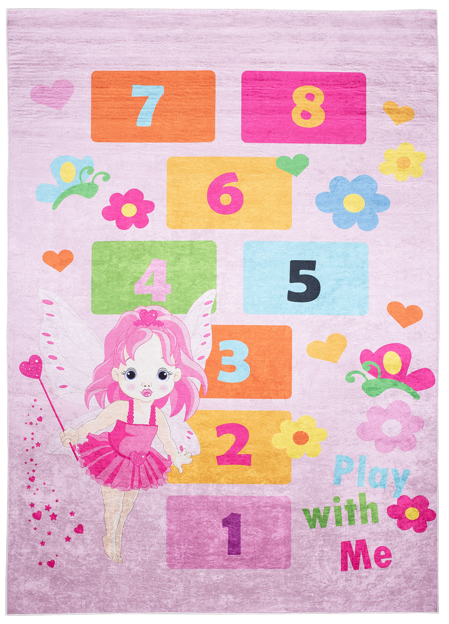 Teppich Emma Kinderzimmer Rosa Fee Himmel und Hölle
