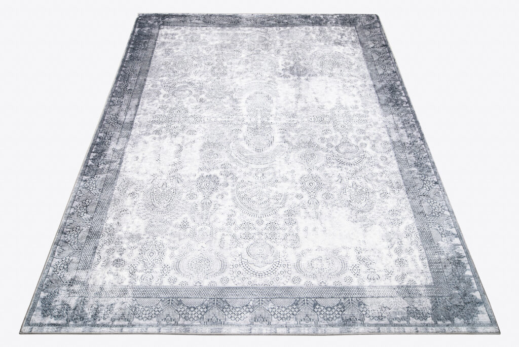 Teppich Victoria Grau Meliert Ornamente Anti-Rutsch