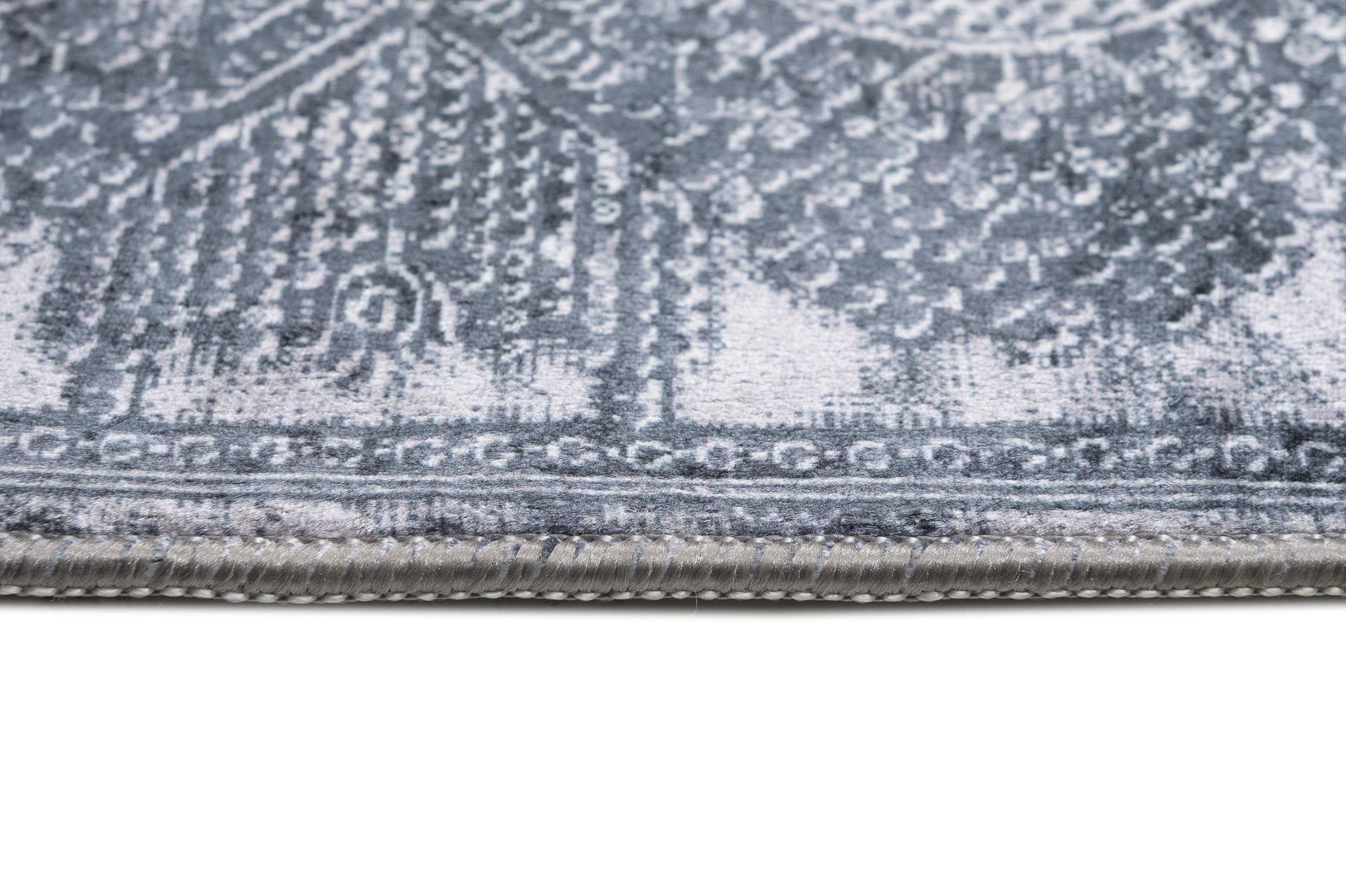Teppich Victoria Grau Meliert Ornamente Anti-Rutsch
