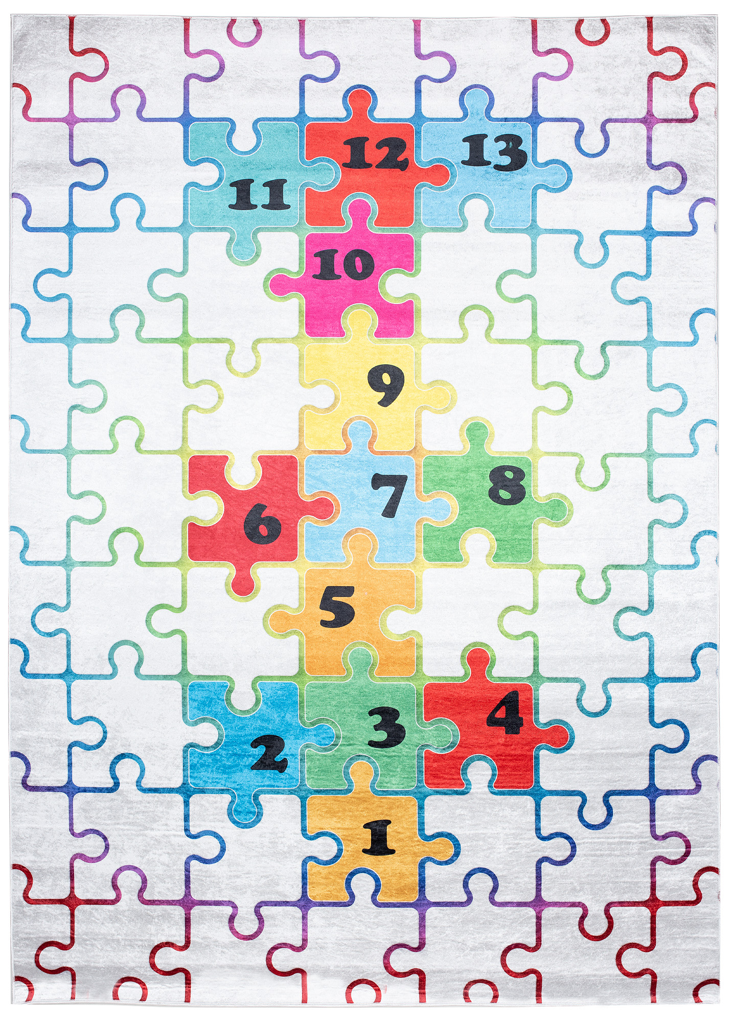 Teppich Emma Kinderzimmer Hell Puzzle Himmel und Hölle