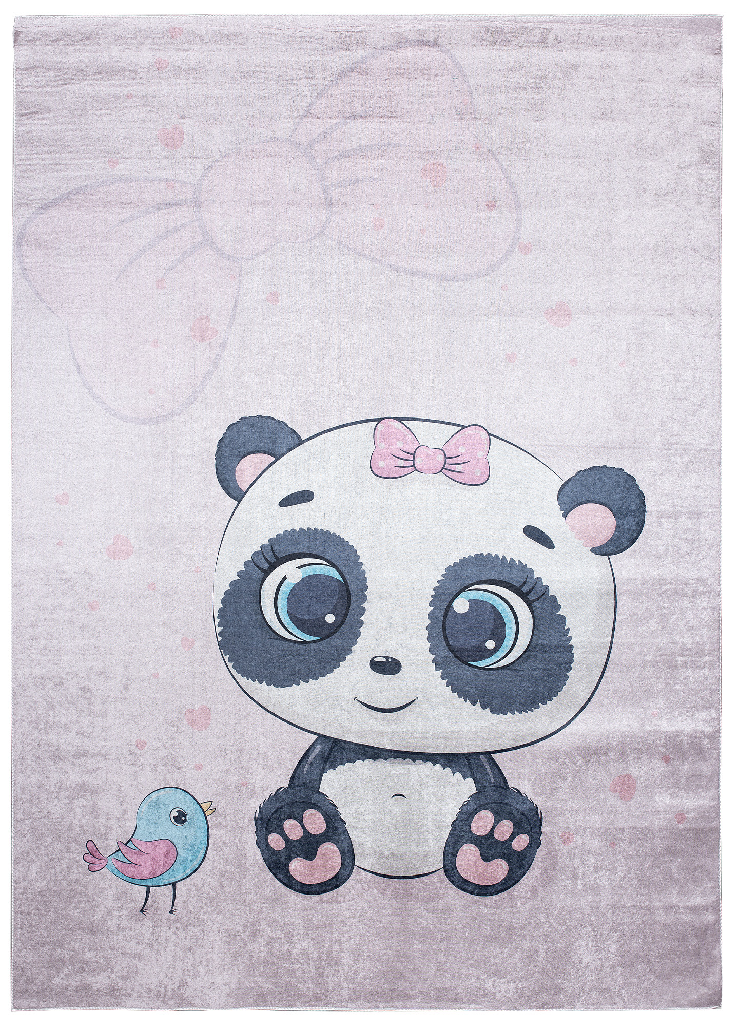 Teppich Emma Kinderzimmer Helllila Panda Rutschfest