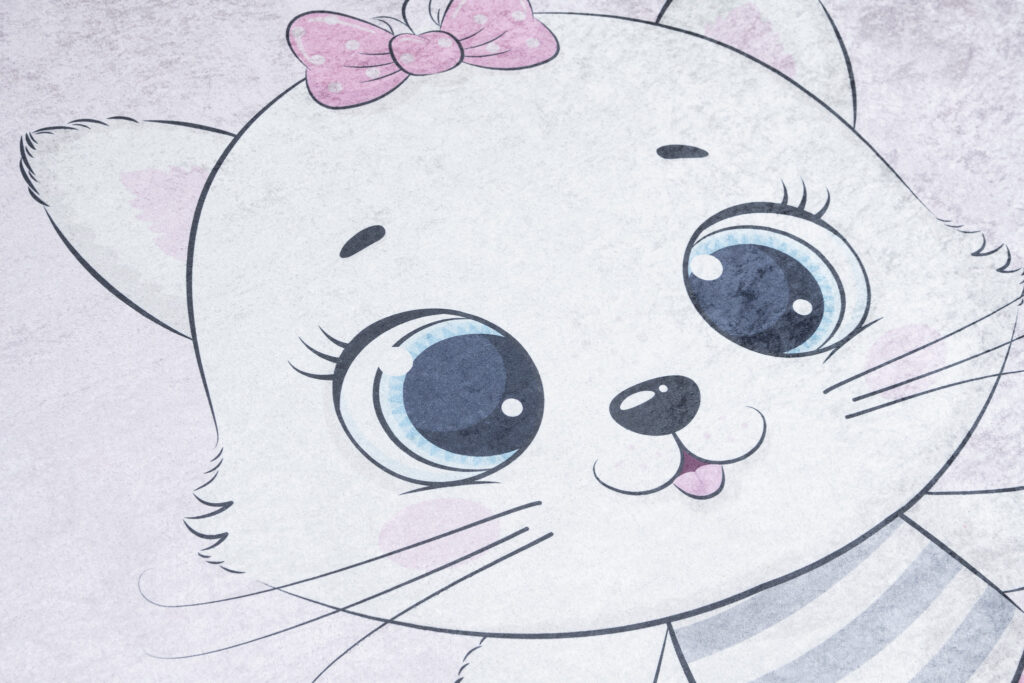 Teppich Emma Kinderzimmer Rosa Katze Ballett Rutschfest