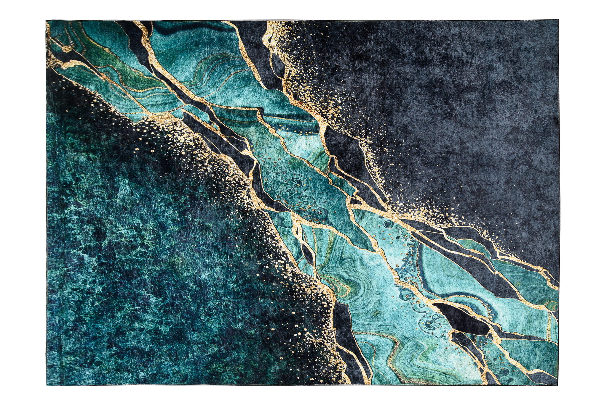 Teppich Toscana Abstrakt Dunkelgrün Golden