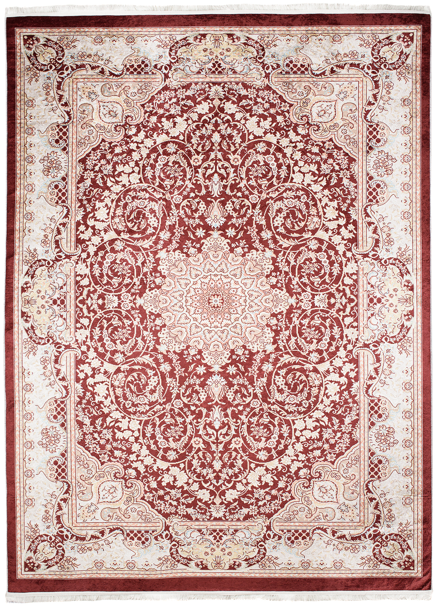 Teppich Victoria Fransen Traditionell Braun Creme