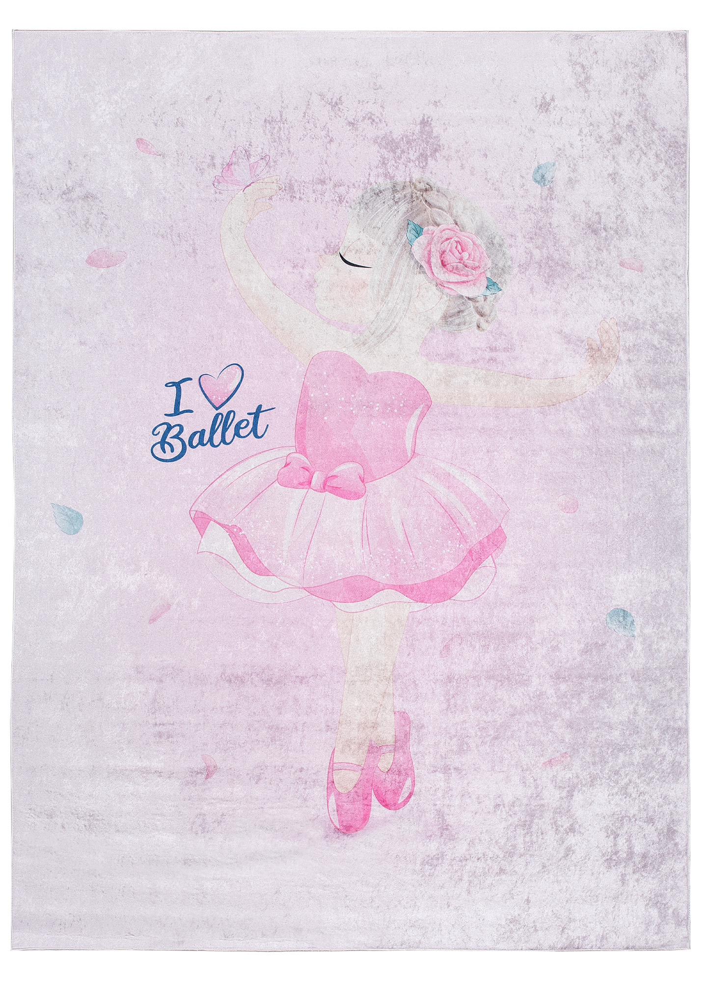 Teppich Emma Kinderzimmer Rutschfest Rosa Ballett