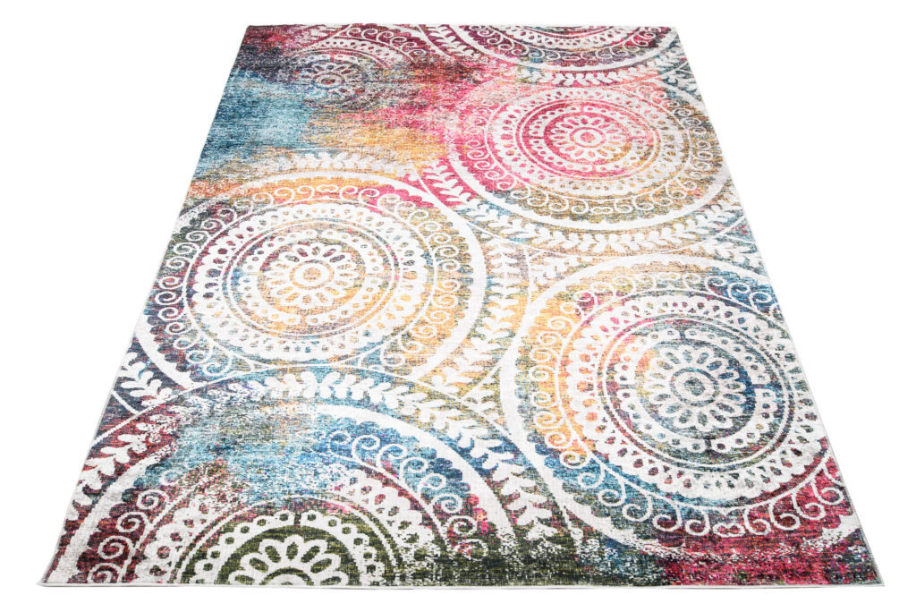 Teppich Toscana Vintage Mehrfarbig Runde Rosetten