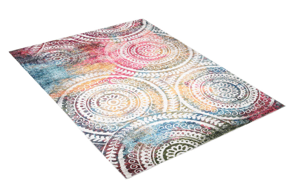 Teppich Toscana Vintage Mehrfarbig Runde Rosetten