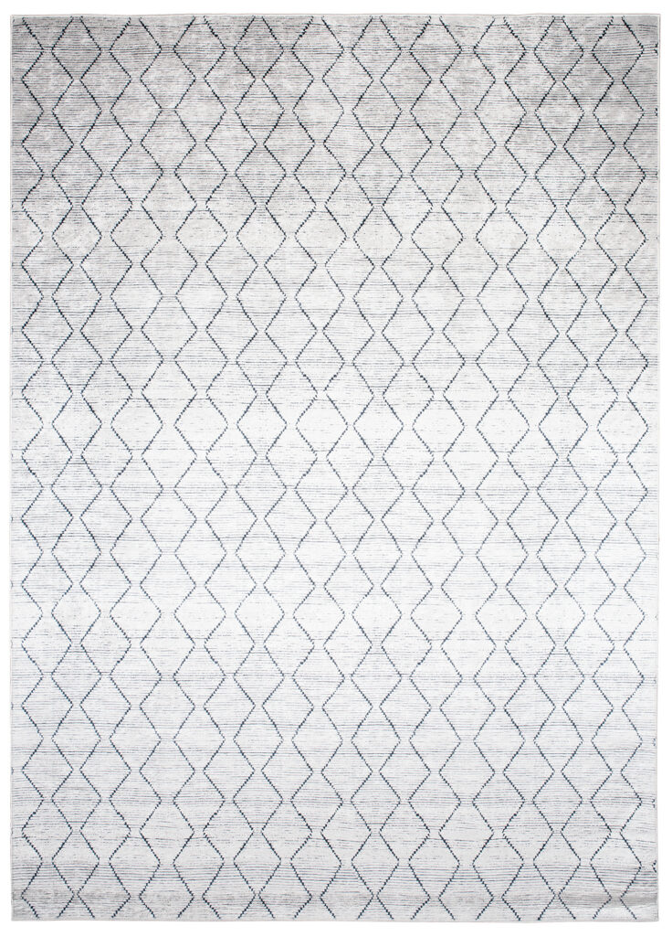Teppich Toscana Geometrisch Grau Marineblau Zickzack