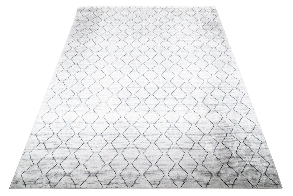 Teppich Toscana Geometrisch Grau Marineblau Zickzack