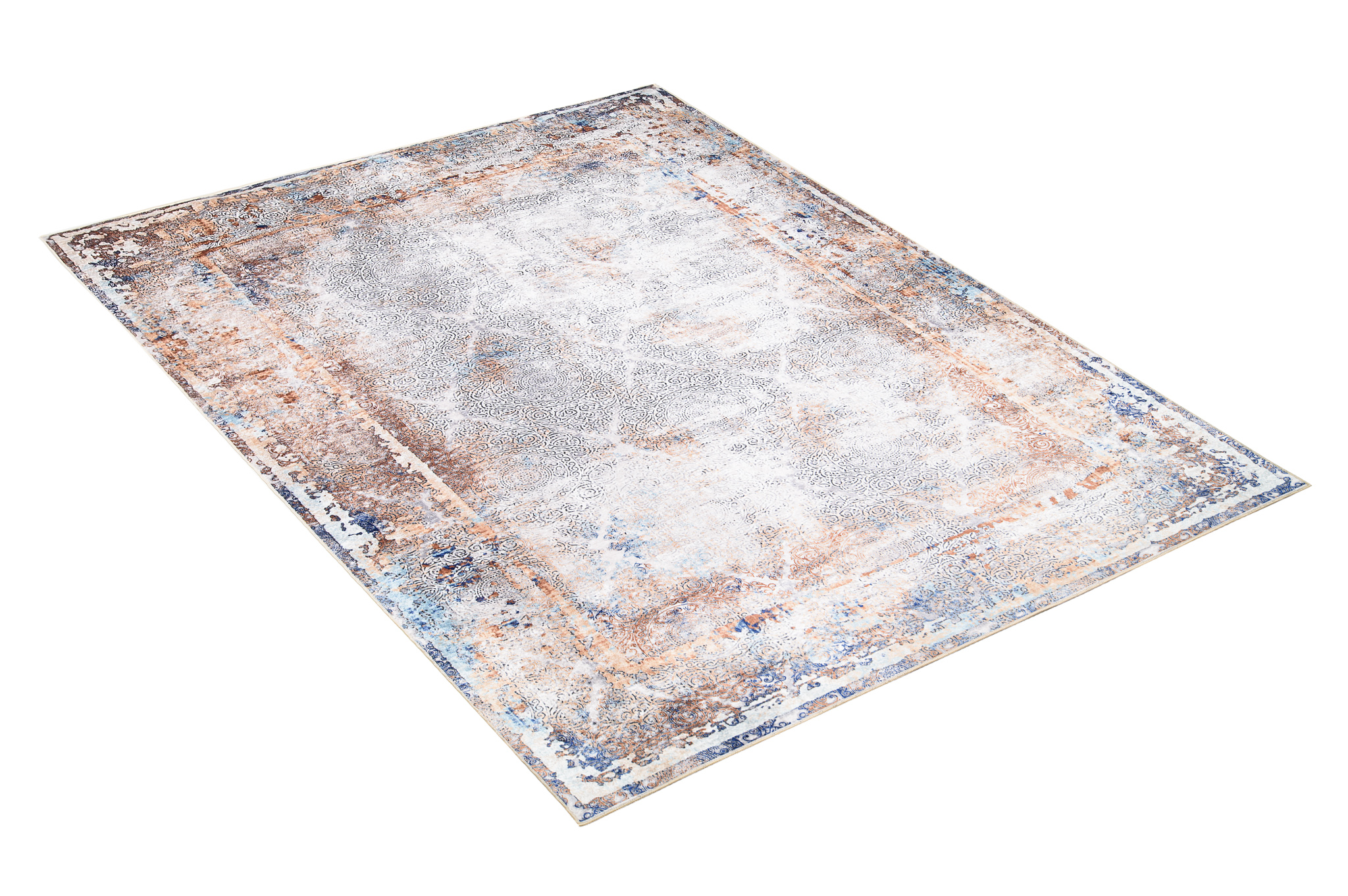 Teppich Victoria Vintage Marineblau Kupfer