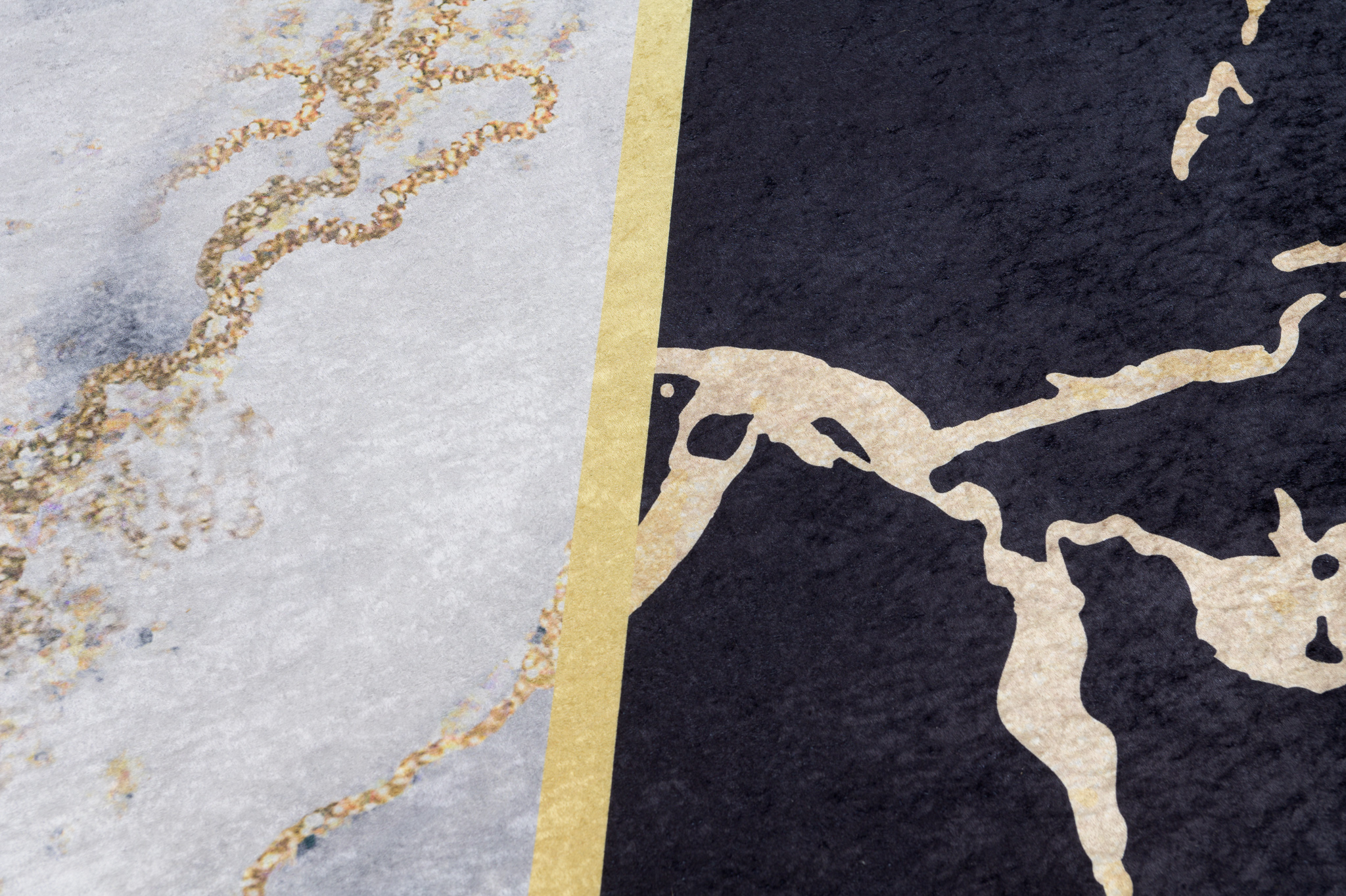 Teppich Toscana Schwarz Grau Golden Marmor