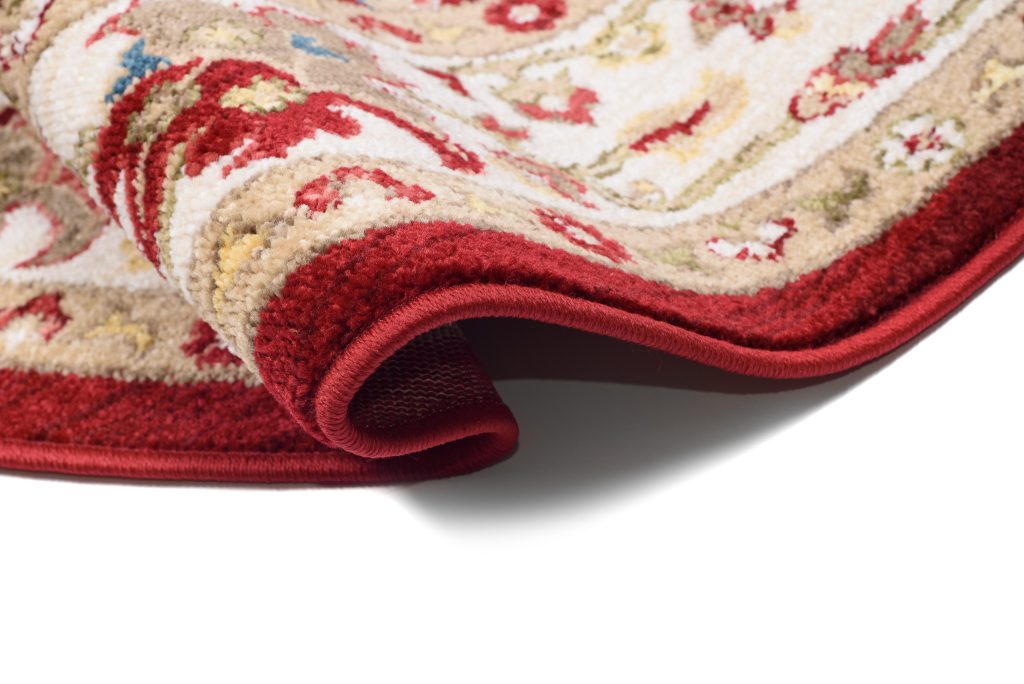 Teppich Rivoli Rund Rot Creme Medaillons