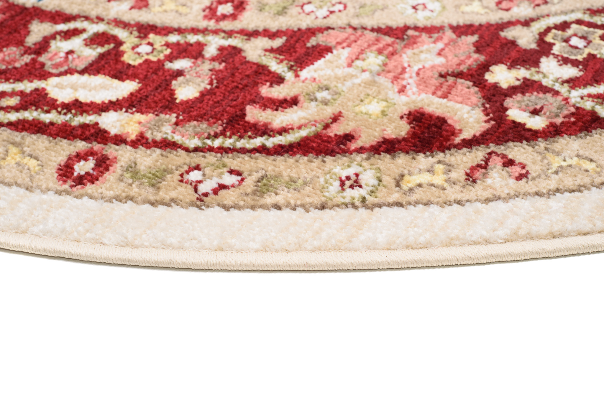 Teppich Rivoli Rund Creme Rot Klassisch