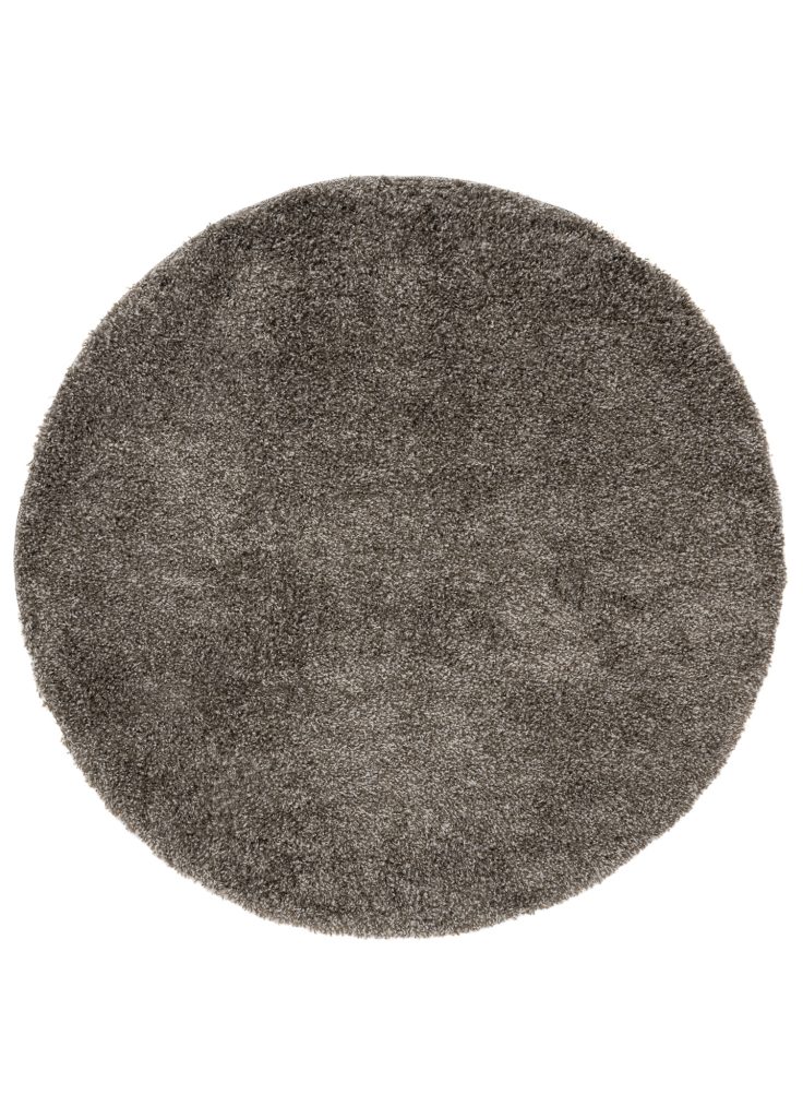 Teppich Essence Rund Shaggy Taupe Grau Melange