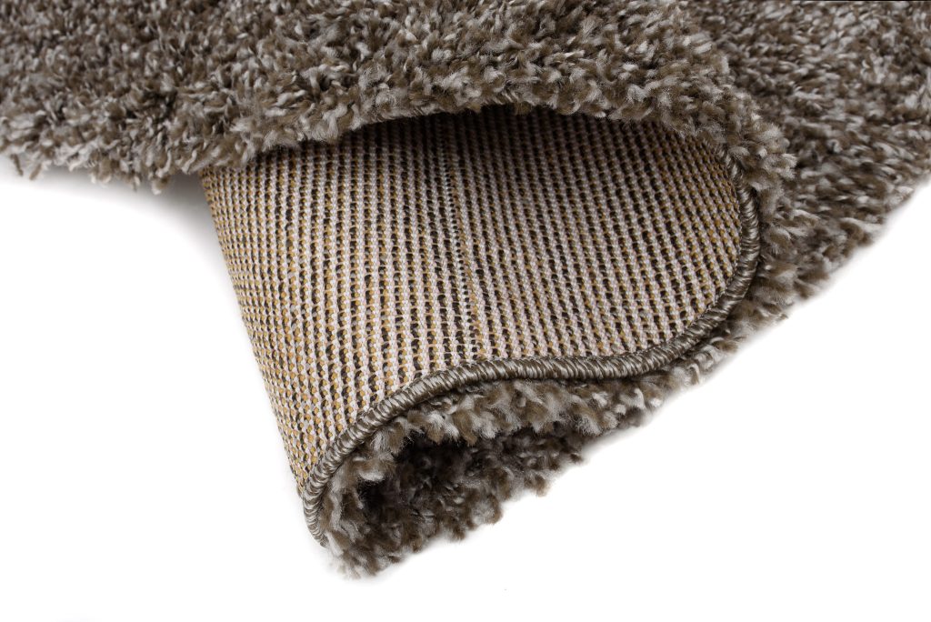 Teppich Essence Rund Shaggy Taupe Grau Melange