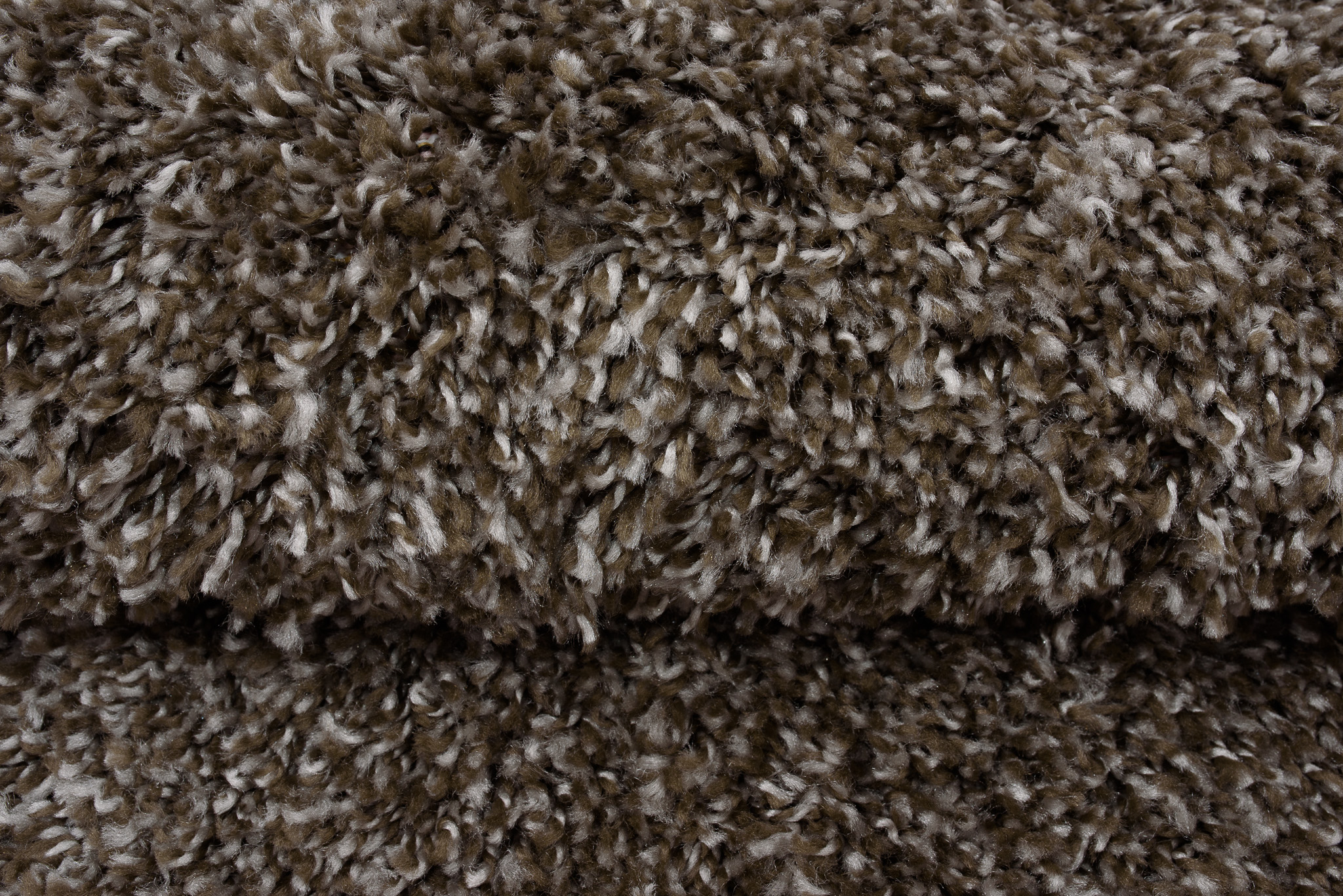 Teppich Essence Rund Shaggy Taupe Grau Melange