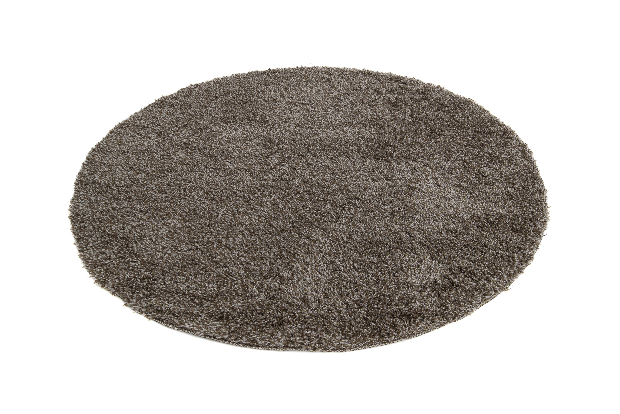 Teppich Essence Rund Shaggy Taupe Grau Melange