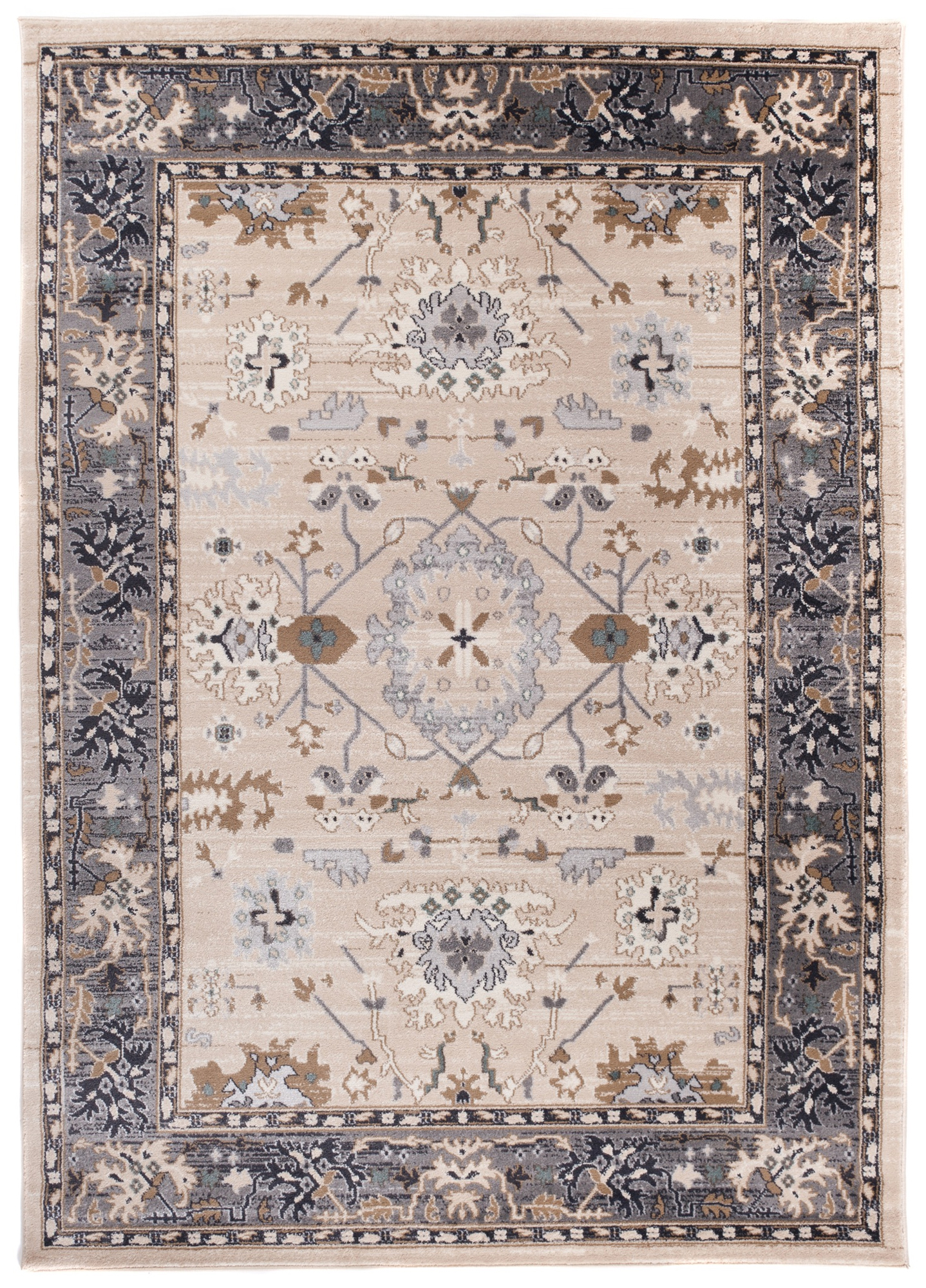 Teppich Colorado Classic Beige Grau Rahme