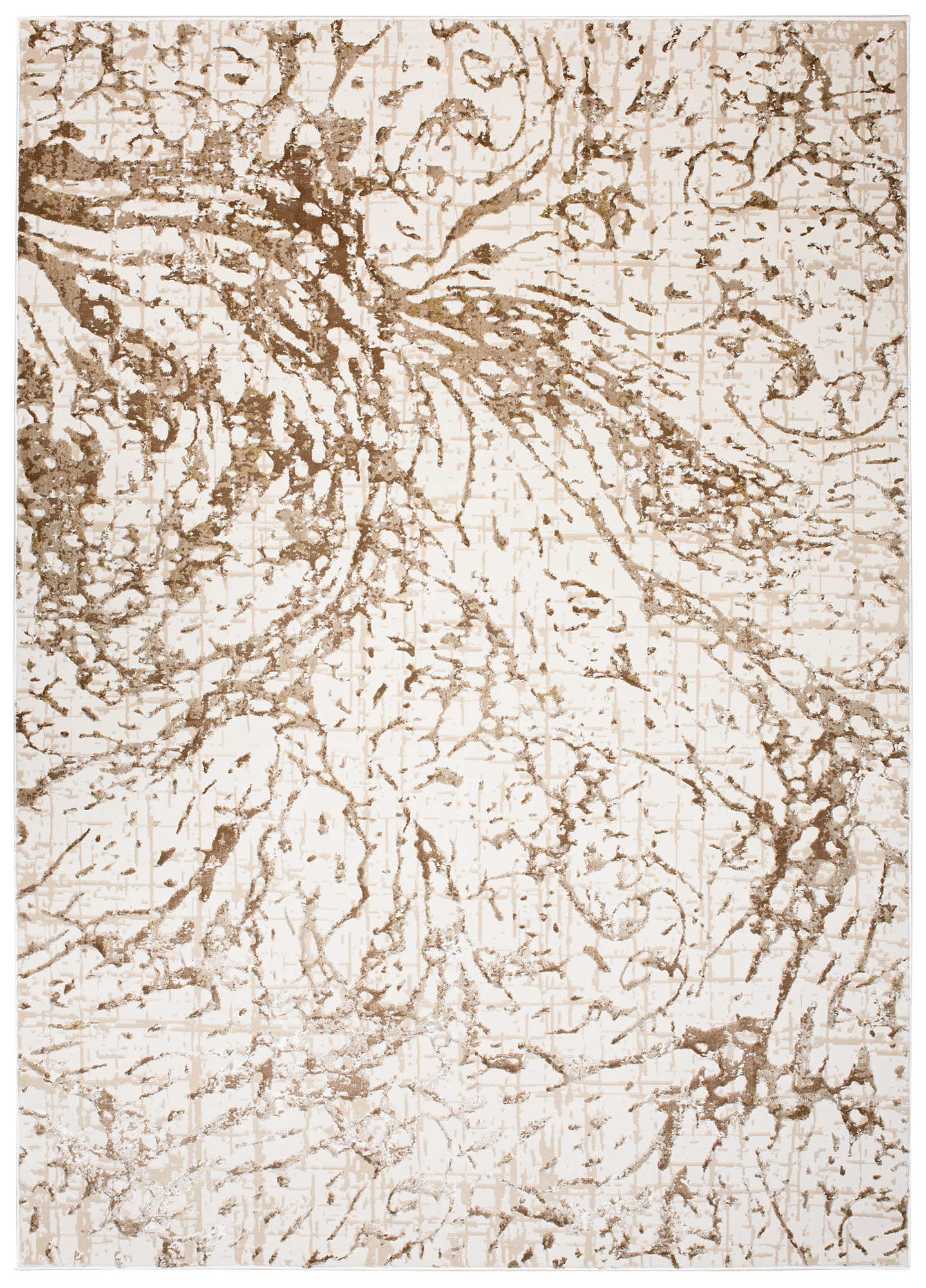 Teppich Hera Creme Beige Braun Wellen 3D-Effekt