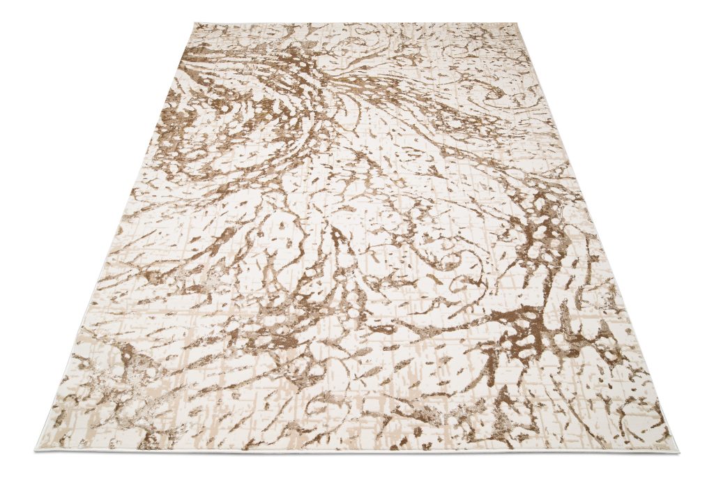 Teppich Hera Creme Beige Braun Wellen 3D-Effekt