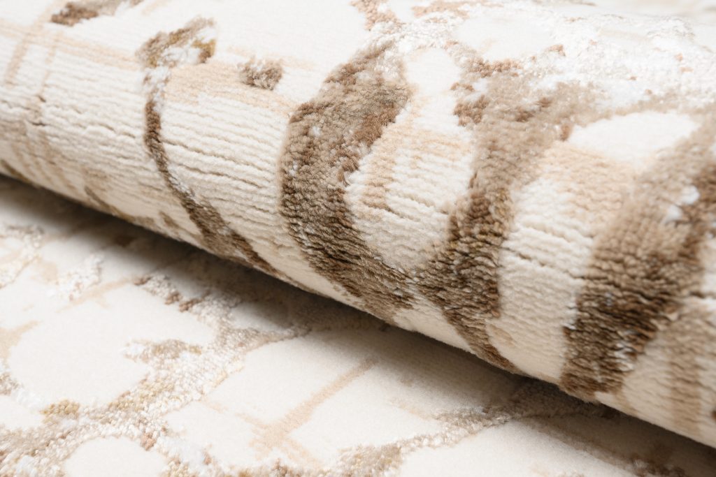 Teppich Hera Creme Beige Braun Wellen 3D-Effekt