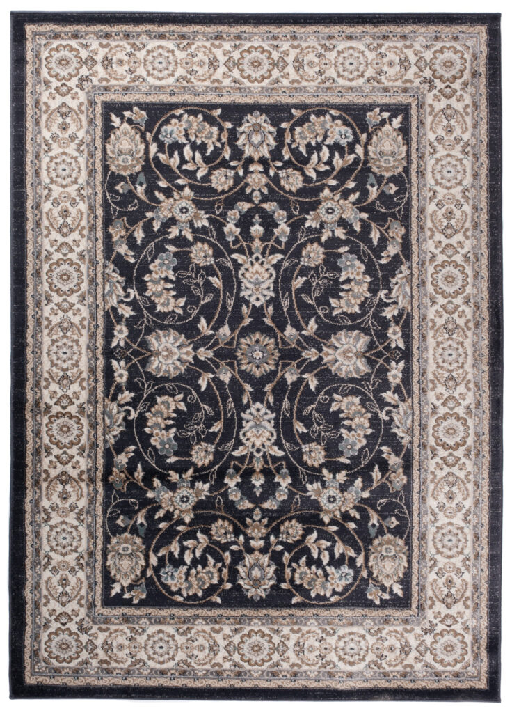 Teppich Colorado Traditioneller Schwarz Creme Floral