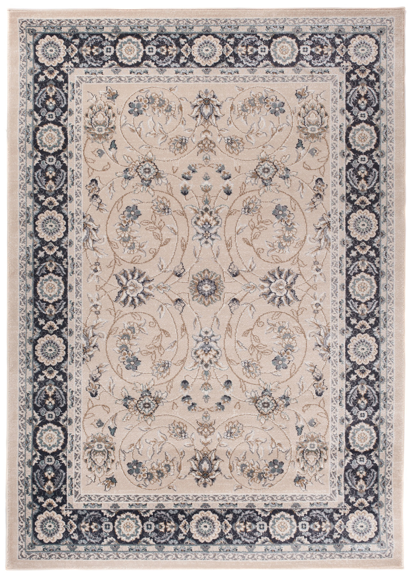 Teppich Colorado Traditioneller Beige Schwarz Floral