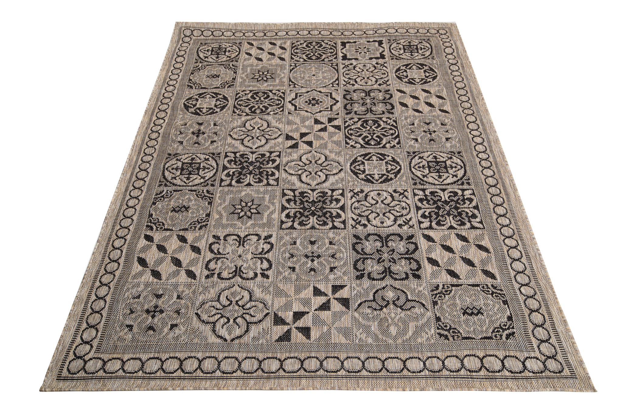 Teppich Melissa Braun Schwarz Mosaik Indoor Outdoor