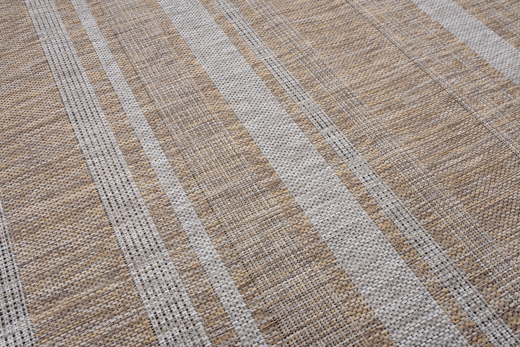 Teppich Melissa Braun Grau Streifen Indoor Outdoor