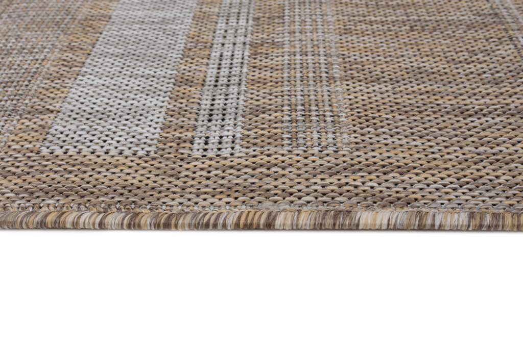 Teppich Melissa Braun Grau Streifen Indoor Outdoor